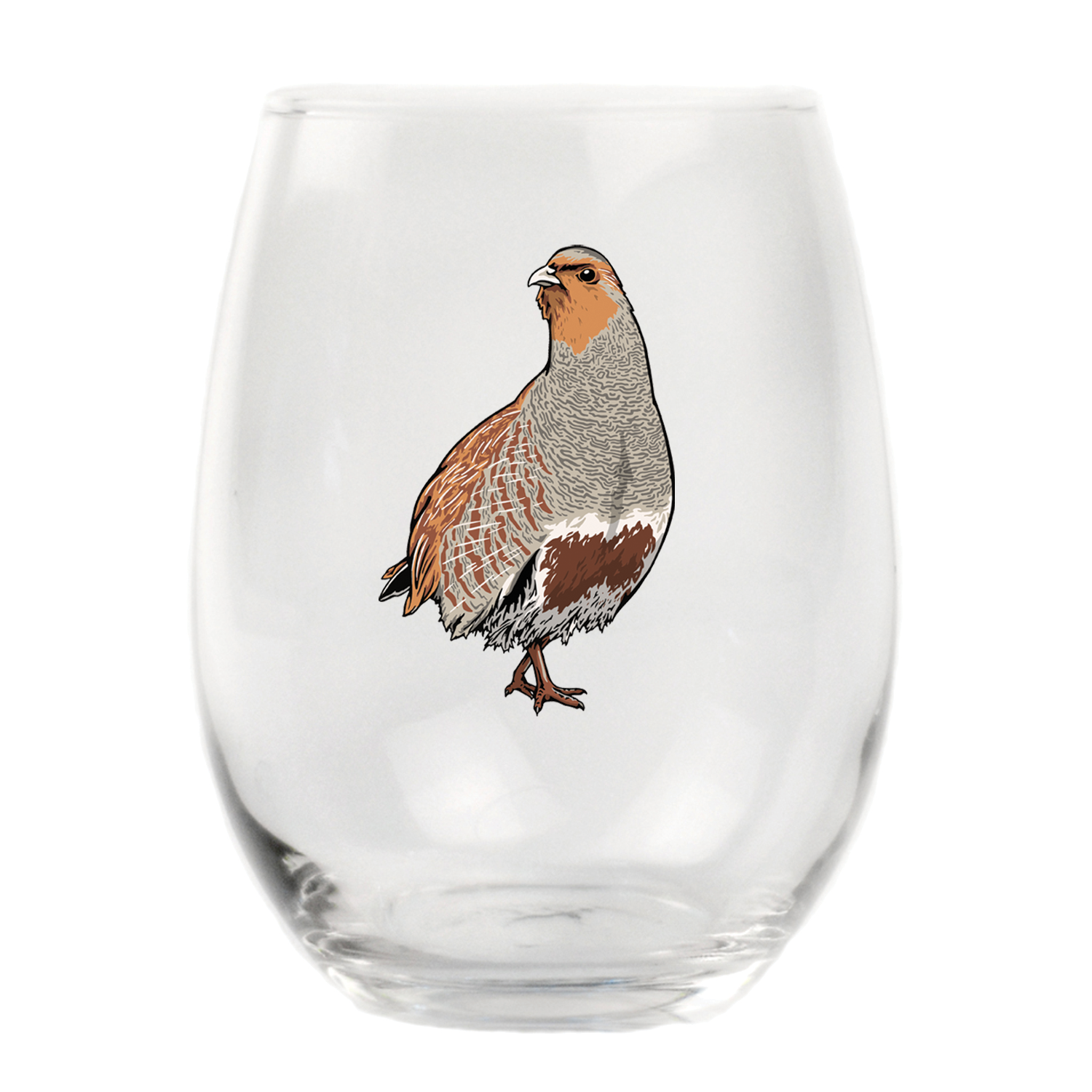 Hungarian Partridge Stemless Wine Glass