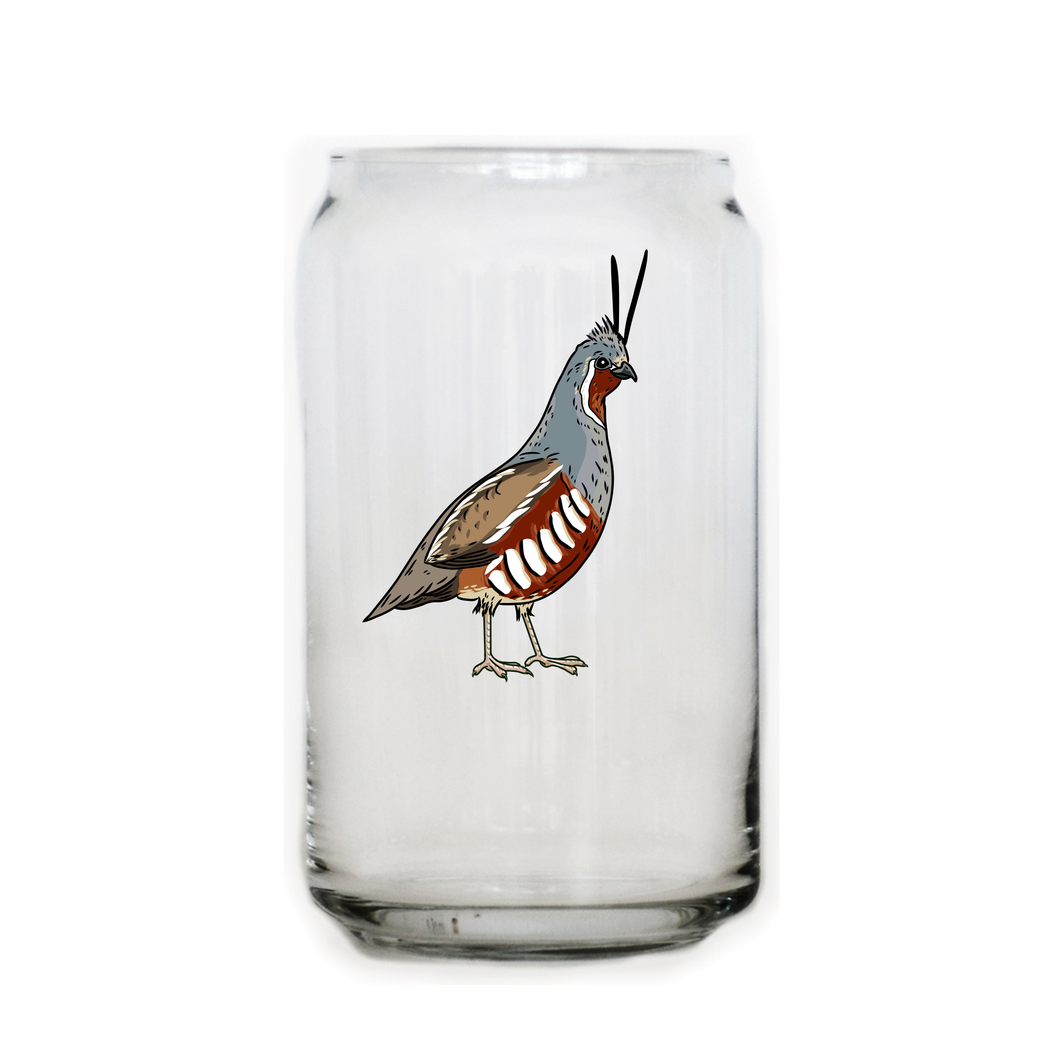 Mountain Quail Beer Can Glass