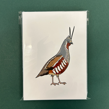 Load image into Gallery viewer, Mountain Quail Christmas Cards - Set of 12
