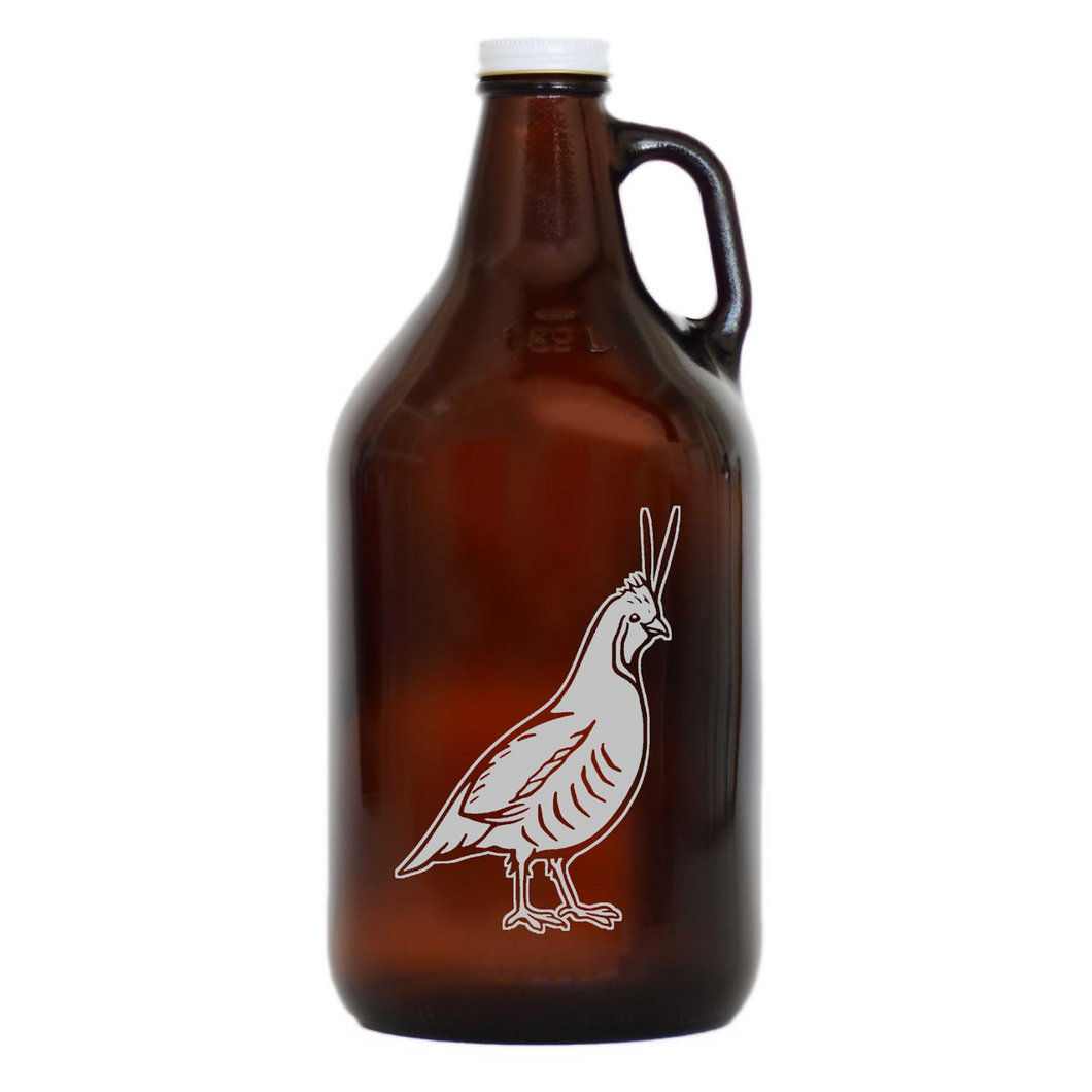 Mountain Quail Glass Growler