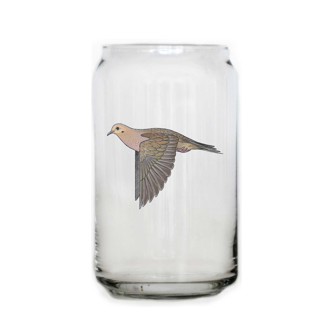 Mourning Dove Beer Can Glass