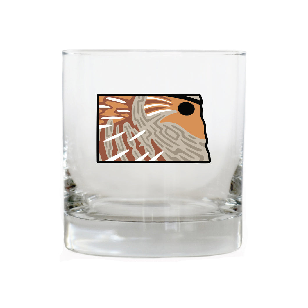 North Dakota Hungarian Partridge Whiskey Glass
