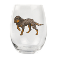 Load image into Gallery viewer, Picardy Spaniel Stemless Wine Glass
