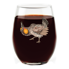 Prairie Chicken Stemless Wine Glass