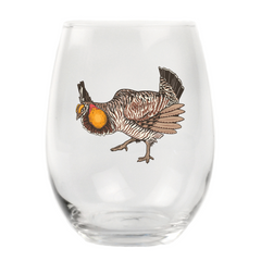 Prairie Chicken Stemless Wine Glass