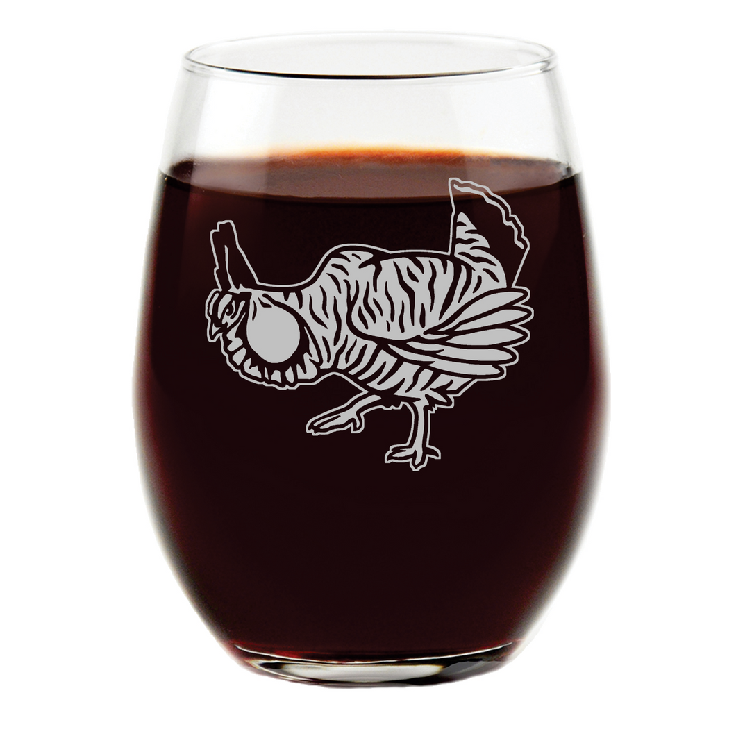 Prairie Chicken Stemless Wine Glass