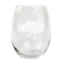 Prairie Chicken Stemless Wine Glass