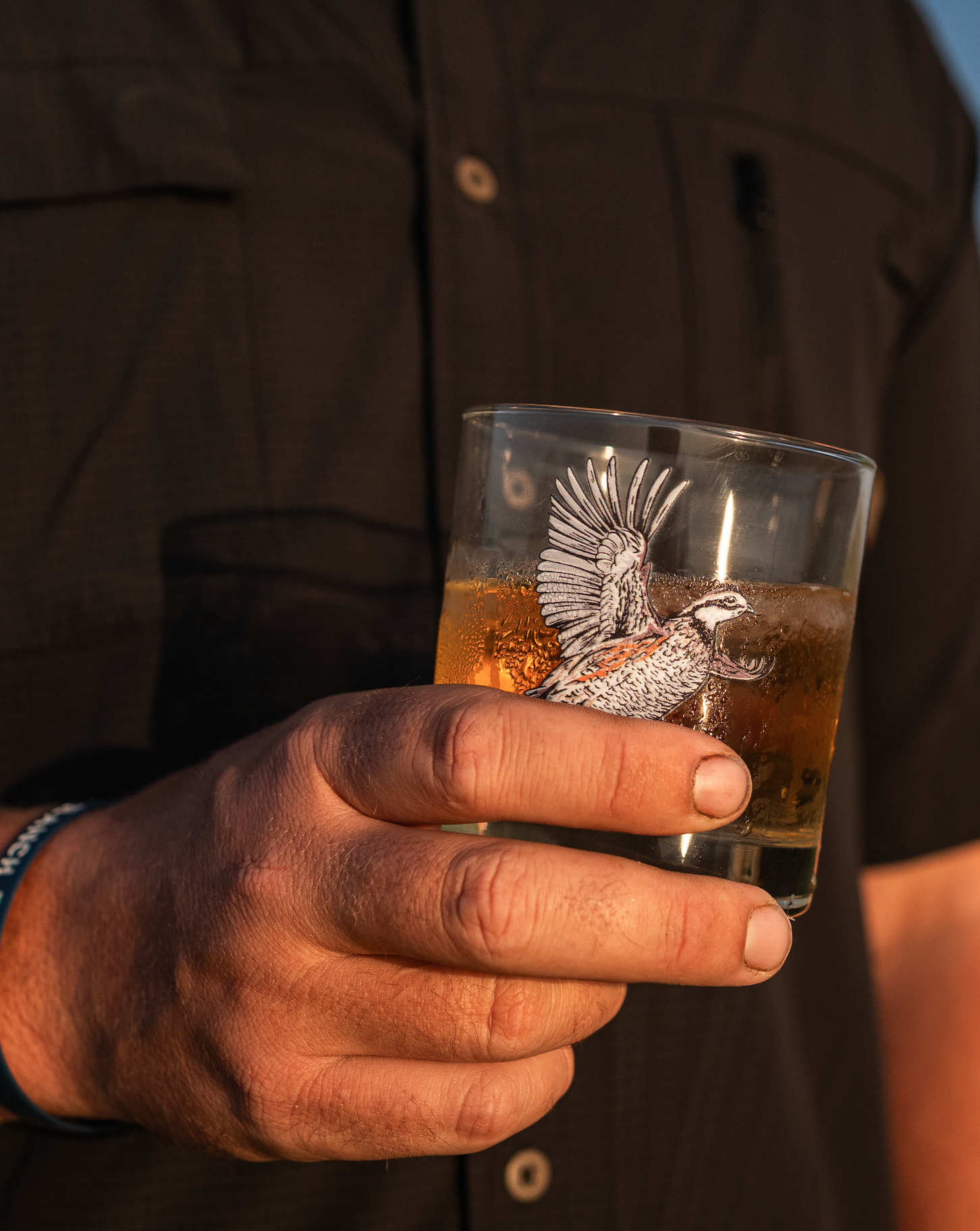 Fly Like Quail Whiskey Glass