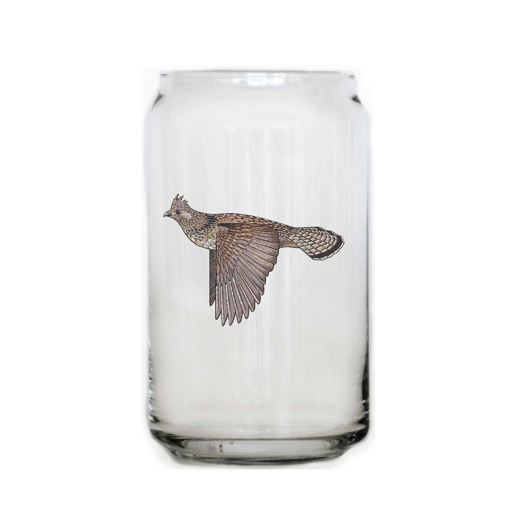 Ruffed Grouse Beer Can Glass