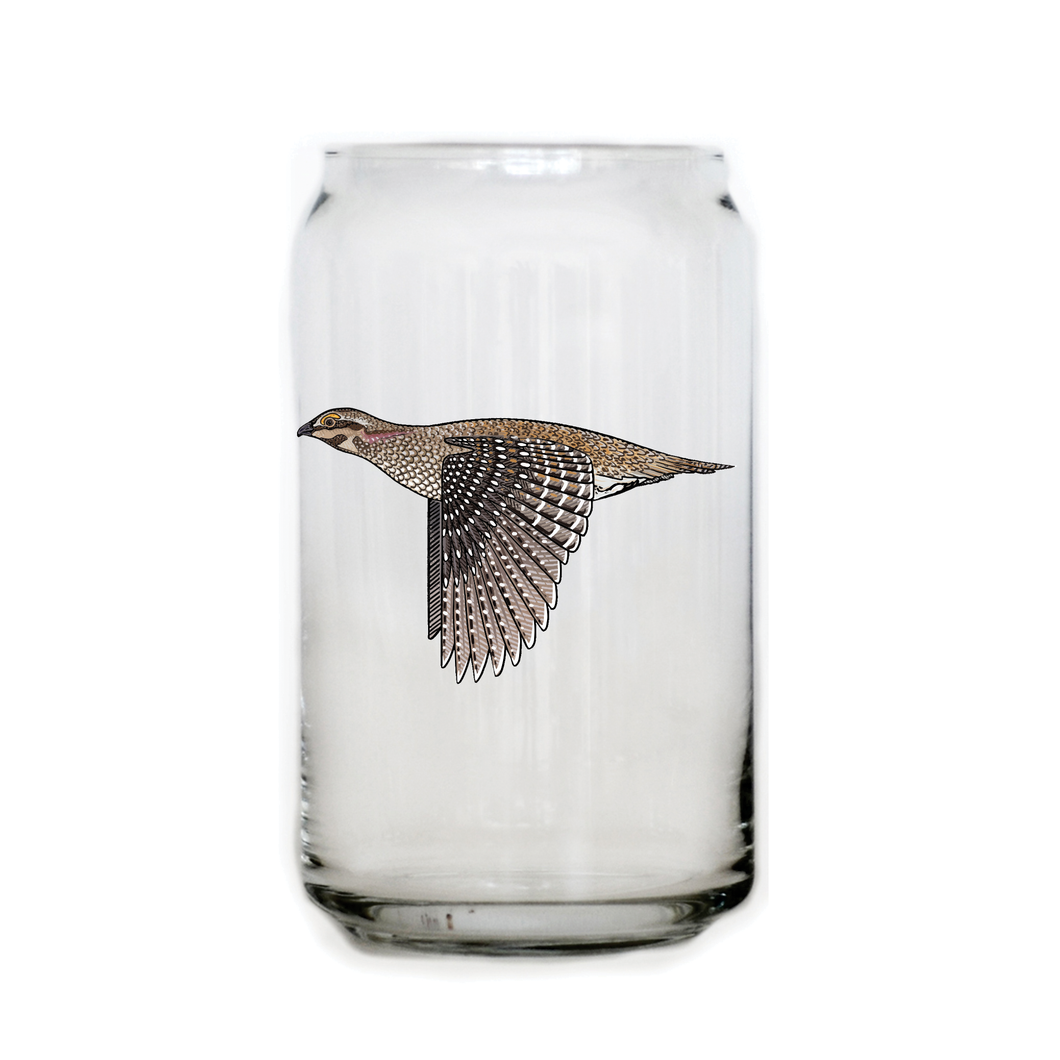 Sharp-tailed Grouse Beer Can Glass
