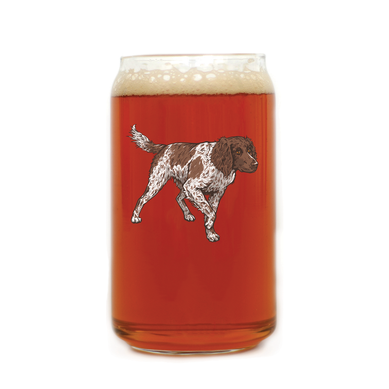 Small Münsterländer Beer Can Glass