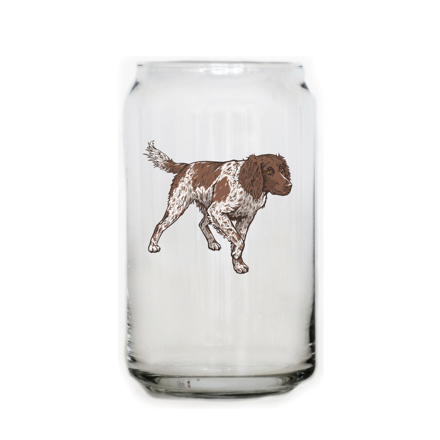 Small Münsterländer Beer Can Glass