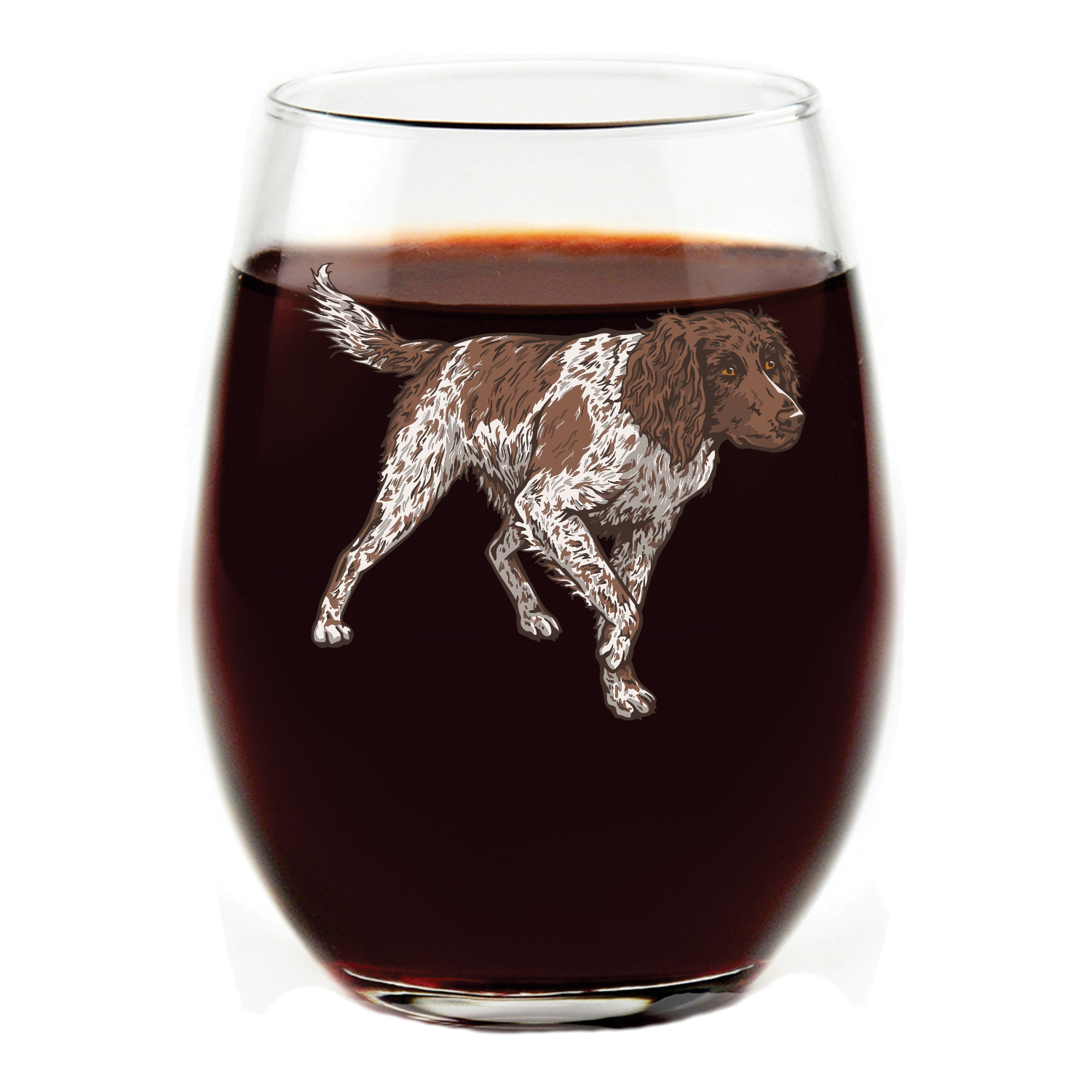 Small Münsterländer Stemless Wine Glass