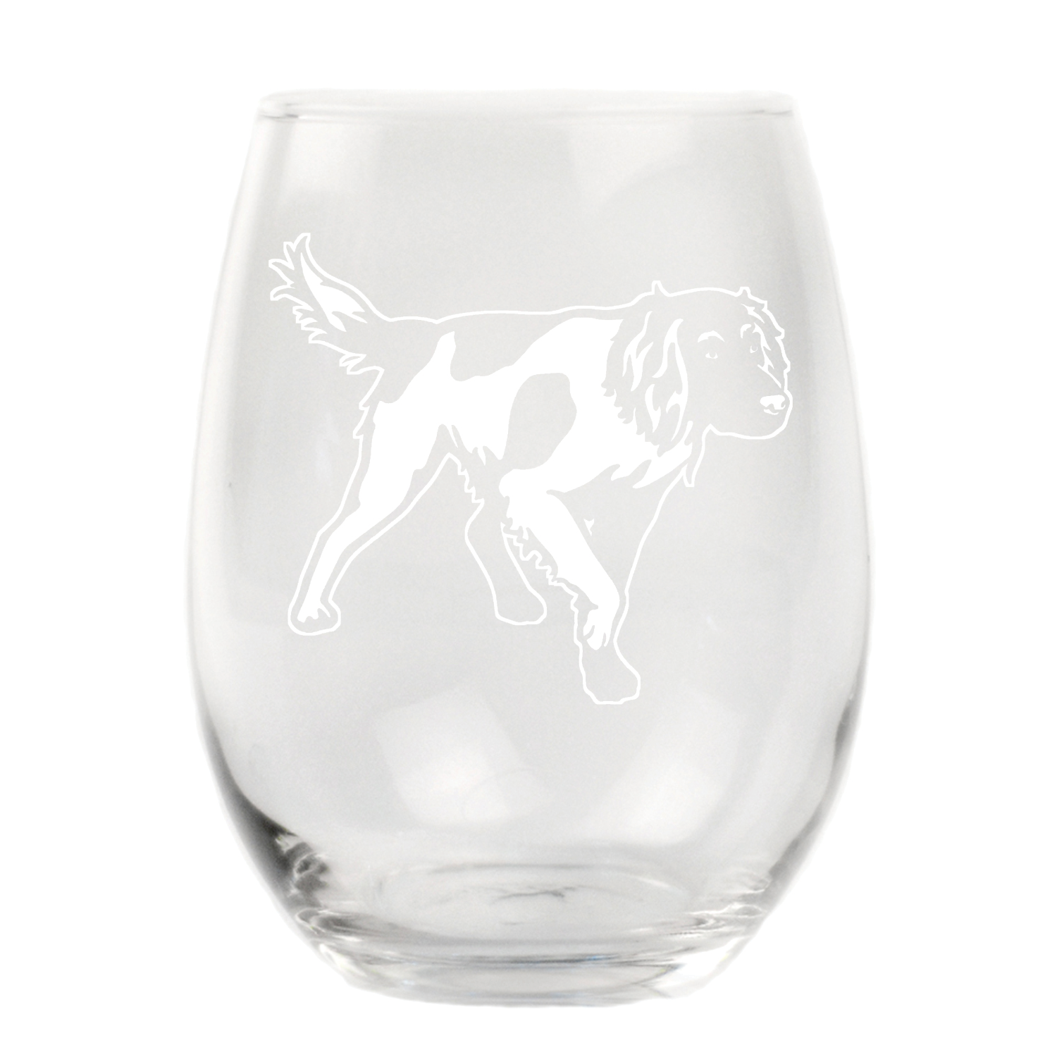 Small Münsterländer Stemless Wine Glass