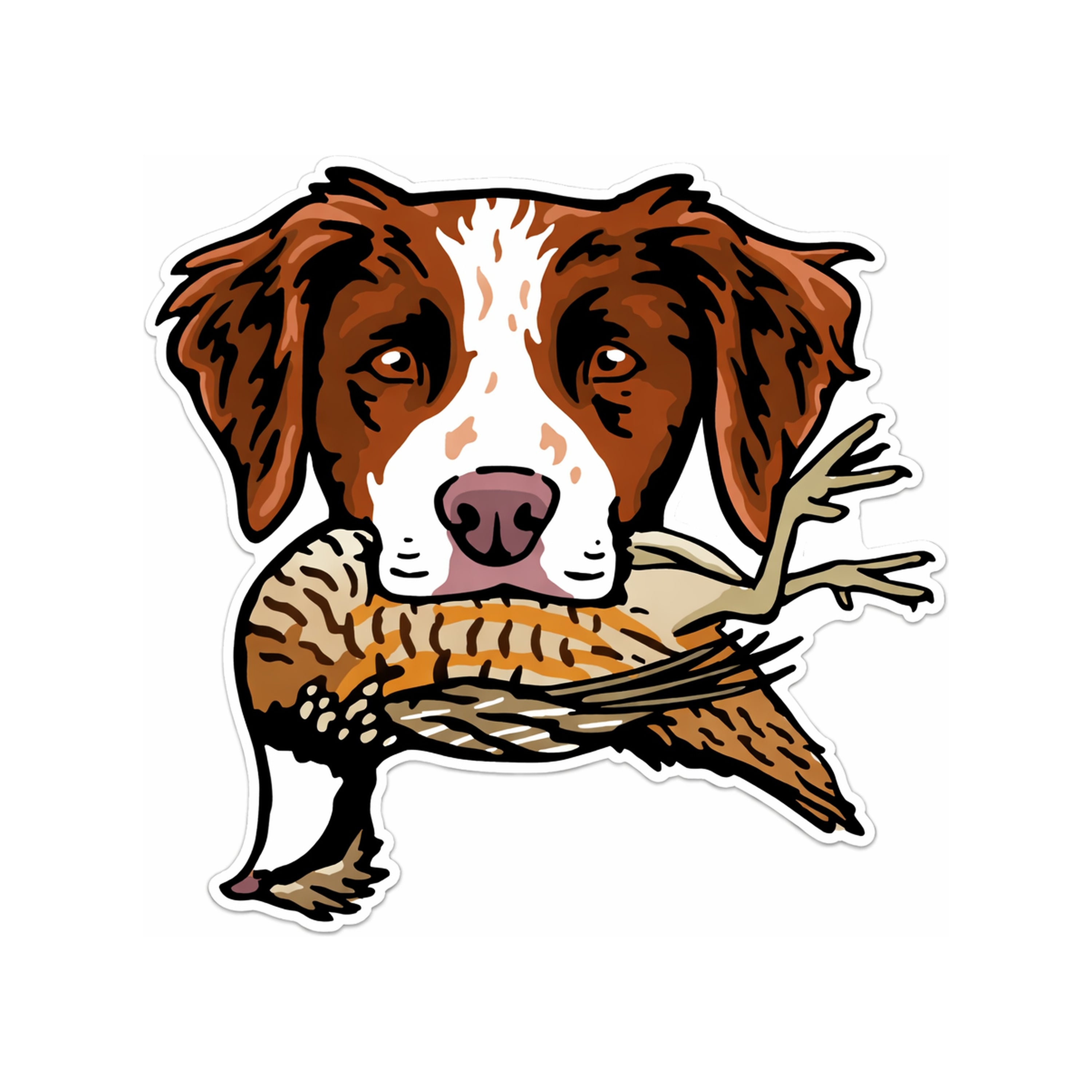 |Brittany with a Pheasant