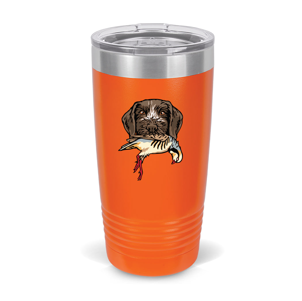Chihua様オーダー　オーストリッチ羽バングル&ターキー羽ポンポンフロート The German Wirehaired Pointer Bird Dog Coffee Tumbler | Bird Dog