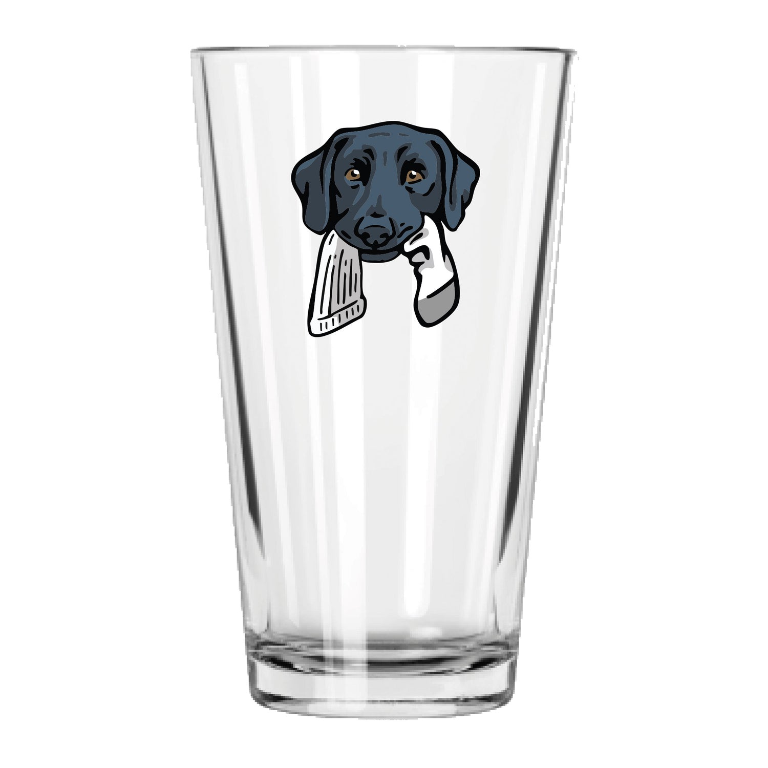 |Black Lab with a Sock