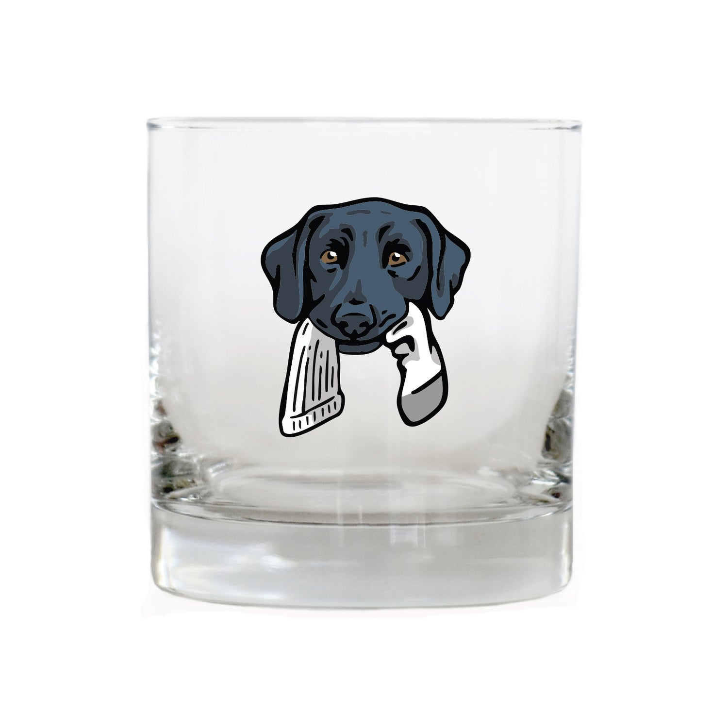 |Black Lab with a Sock