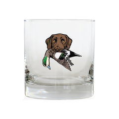 |Chocolate Lab with a Wigeon