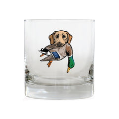 |Yellow Lab with a Mallard