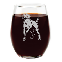 Load image into Gallery viewer, Vizsla Stemless Wine Glass
