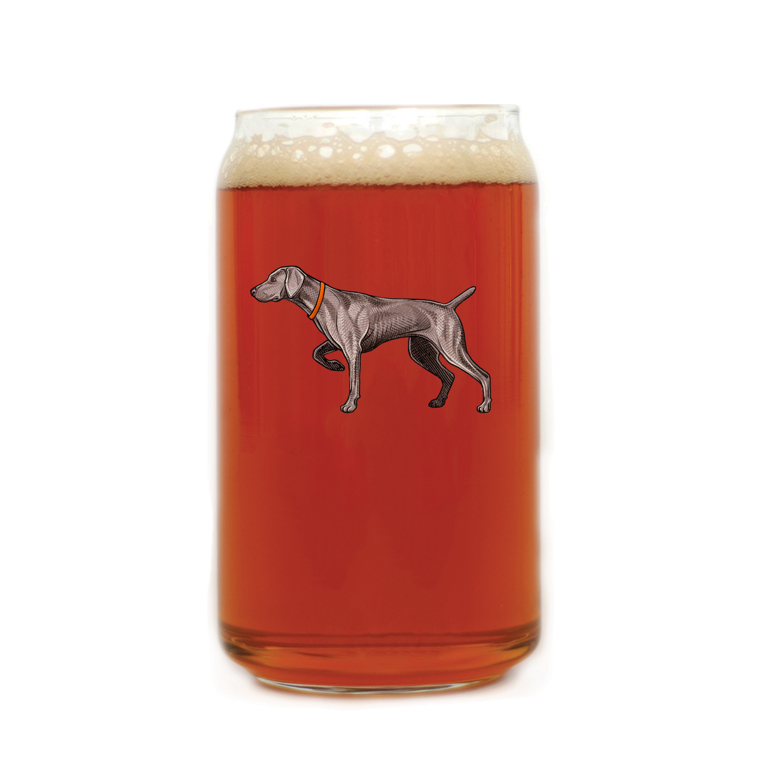 Weimaraner Beer Can Glass
