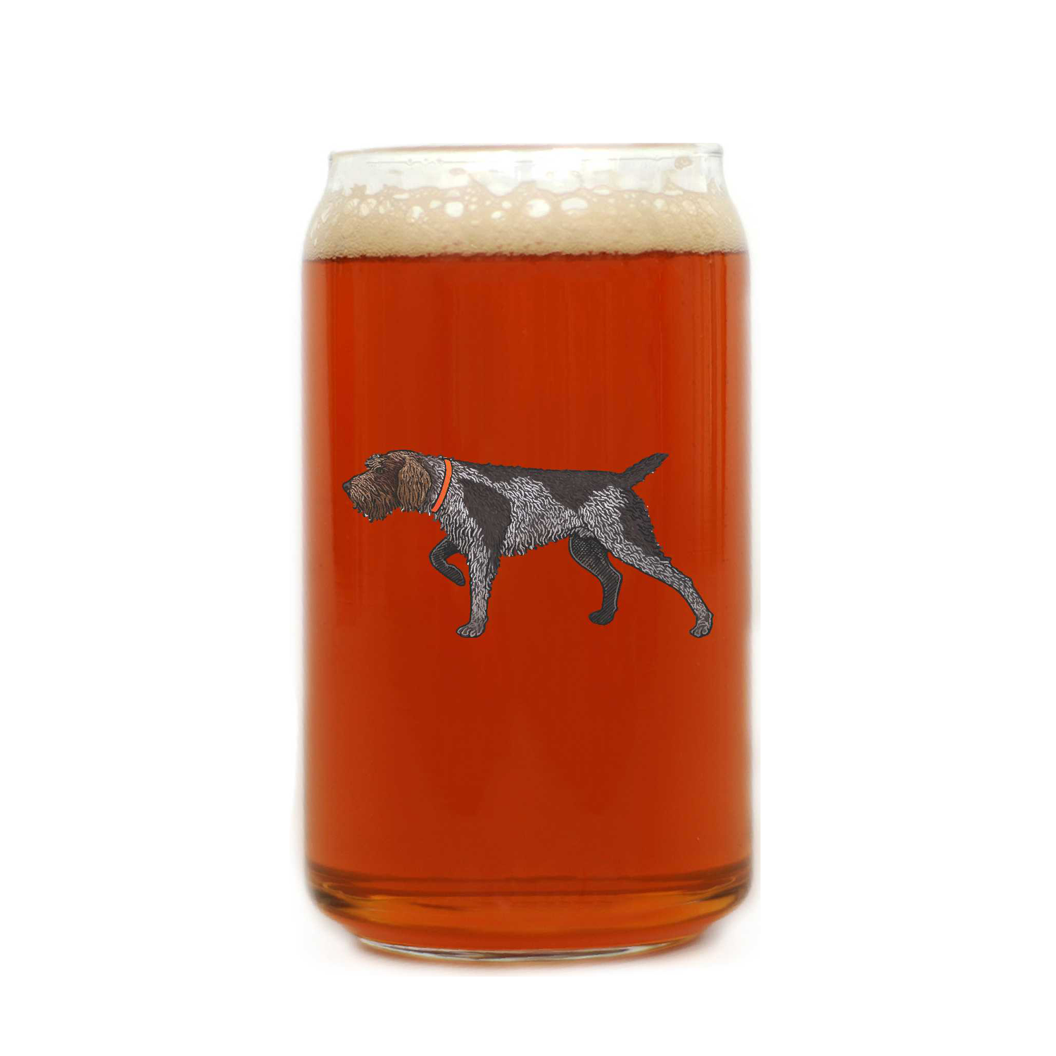Wirehaired Pointing Griffon Beer Can Glass