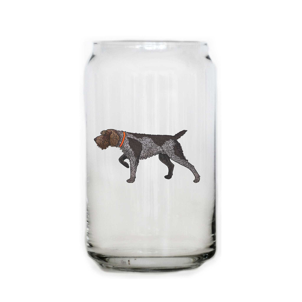 Wirehaired Pointing Griffon Beer Can Glass