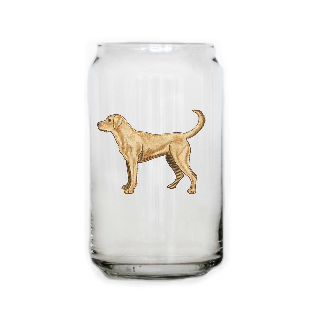 Yellow Lab Beer Can Glass