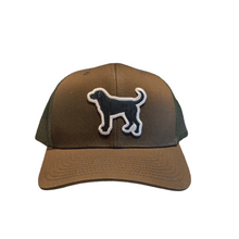 Load image into Gallery viewer, black lab hat in dark timber, front shot
