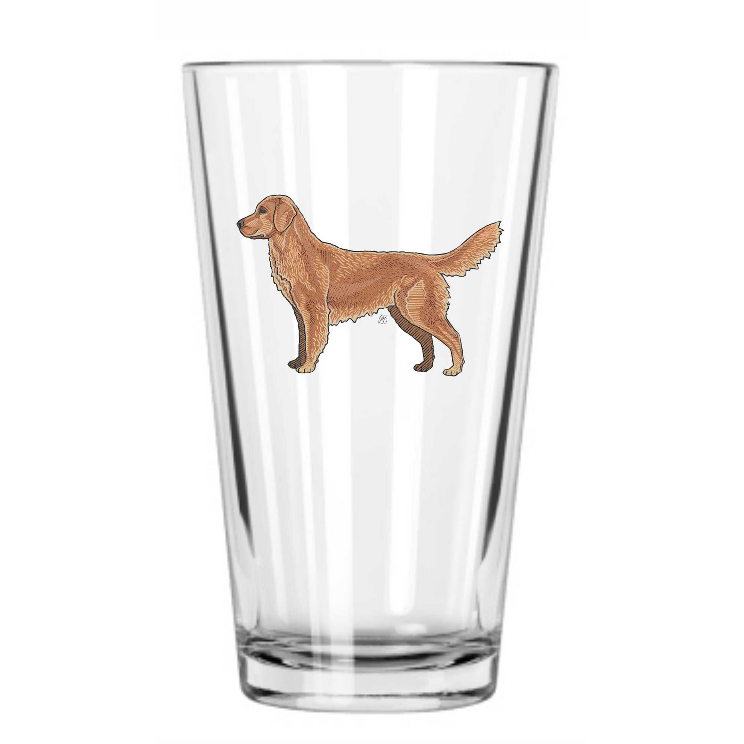 Golden Retriever Pint Glass