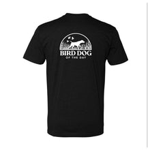 Load image into Gallery viewer, backside of black tee with logo
