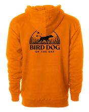 Load image into Gallery viewer, backside of orange hoodie with logo
