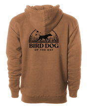 Load image into Gallery viewer, backside of sandstone hoodie with logo
