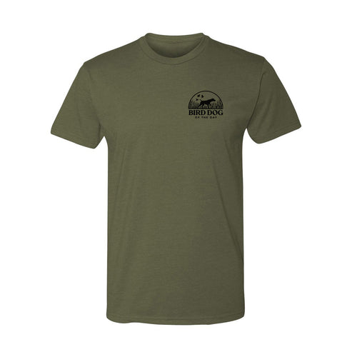 olive tee with logo